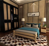 现代简约1.2米1.5米1.8米 环保松木床双人床实木床单人床成人床