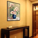 欧式花卉花瓶有框装饰油画卧室餐厅沙发背景墙三联挂画幸福花