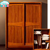 柜实木推拉门移门趟门现代简约中式木质衣柜两门整体衣柜家具
