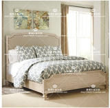 美式实木床法式复古白色做旧双人床方床公主床卧室全套家具定制