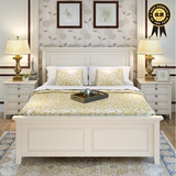 美式实木床简约现代双人床宜家婚床白色烤漆高箱储物床儿童床定制