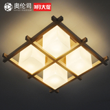 韩式创意led乡村田园客厅木头吸顶灯浪漫日式卧室灯实木艺术灯具