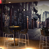 欧式复古怀旧古镇街景3D墙纸西餐厅大型壁画酒吧KTV装修个性壁纸