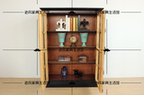 法式乡村实木学生四层书柜书架美式乡村玻璃门收藏储物柜小型立柜