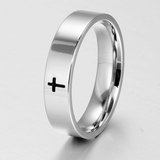 经典十字架男士钛钢戒指简约个性食指中指戒指指环女日韩潮流配饰