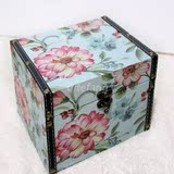 创意欧式木制收纳盒包皮复古木质首饰盒礼品盒小木箱子化妆储物盒