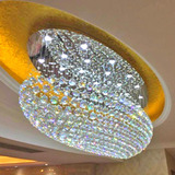 圆形LED吸顶吊灯客厅餐厅灯吊线水晶灯 酒店宾馆大堂工程灯具定制