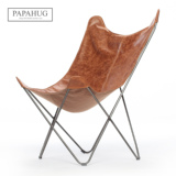 PAPAHUG专柜正品 现代简约创意懒人休闲椅复古牛皮手工制作
