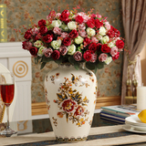 欧式陶瓷工艺品圆口花瓶餐桌摆件插花创意简约现代客厅玄关摆设