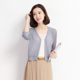 2016夏季新款女装韩版宽松镂空针织衫开衫薄短款毛衣小外套空调衫