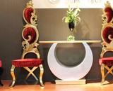 新古典高背椅欧式实木椅子酒店雕花餐椅别墅会所形象椅欧式装饰椅