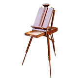 美术油画箱便携油画架油画工具箱实木制写生油画箱带调色板肩背带