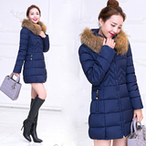 2016冬季新款韩版中长款羽绒服女中老年修身大码棉服加厚保暖外套