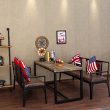 美式复古铁艺单双人酒吧咖啡馆餐厅做旧创意沙发长椅餐饮桌椅组合