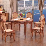 吃饭桌子客厅家用实木餐桌6人圆形圆桌子餐桌小户型饭台餐桌