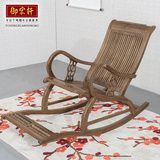 红木家具 新中式明清古典鸡翅木梳子摇椅实木休闲躺椅中式乘凉椅