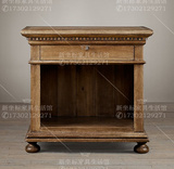 美式欧式古典床头柜做旧实木床边柜白色斗柜宜家田园简约储物柜