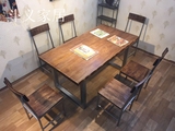 铁艺复古实木桌椅组合餐桌餐厅桌椅休闲桌会议桌电脑桌酒吧桌新品
