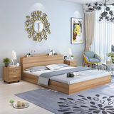 现代简约板式床 1.8米双人床1.5米高箱单人床储物床头柜床垫组合