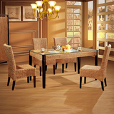 格乐诗 餐桌餐椅组合套装 真藤 1.5米长桌 6人餐桌 餐厅家具8008