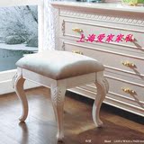 韩式实木组装家具简易卧室小户型梳妆台 简约白色时尚影楼化妆凳