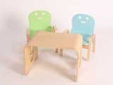 出口实木儿童桌椅套装幼儿园靠背椅子扶手椅小凳子餐桌椅特价