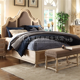 法式宫廷欧式简约实木床美式古典复古定制高端布艺软包雕刻实木床