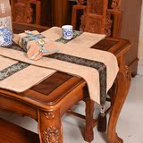 定制新中式现代餐桌桌旗美式条纹电视柜旗布古典茶几桌旗餐垫盖布