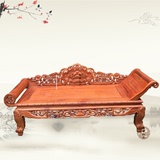 红木家具缅甸花梨木贵妃床 大果紫檀贵妃床美人榻整板单个沙发椅