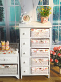 高档时尚精美白色实木收纳柜抽屉式储物柜木质简易组合抽屉整理柜
