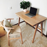 北欧宜家白橡木书桌简约特价纯全实木学习桌子日式小户型小电脑桌