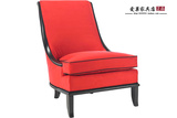 美式新古典实木布艺单人沙发椅欧式简约现代客厅时尚休闲椅懒人椅