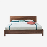 北欧全实木床日式简约1.5米1.8米橡木胡桃木色时尚卧室家具可定制