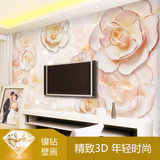3D立体墙纸壁画现代简约钻石玫瑰无纺无缝墙布客厅电视背景墙壁纸