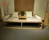 老榆木免漆罗汉床 实木家具新中式现代沙发床组合简约贵妃榻榻米