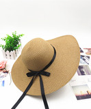 2016帽子女夏季新款海滩遮阳帽可折叠沙滩出游度假草帽韩版大沿帽