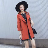 2016秋装新款韩版大码女装春夏季中长款长袖修身显瘦女式风衣外套