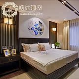 纯实木双人床进口橡木新中式床现代卧室床样板房高端床铺家具定制