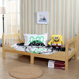 实木伸缩儿童床带护栏男女孩1米单人床拼接大床可加长小孩床定做