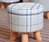 新时尚布艺矮凳时尚圆凳创意沙发凳换鞋凳小板凳矮墩坐墩实木凳子