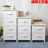 欧式床头柜简约实木白色现代特价卧室储物柜客厅装饰小柜子床边柜