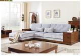 特价现代中式全实木红椿木布艺沙发组合客厅