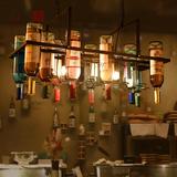 洛格创意餐厅酒吧复古特色玻璃酒瓶咖啡馆个性吧台工业铁艺吊灯