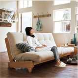 可折叠沙发床1.5米实木北欧宜家小户型多功能布艺沙发可拆洗两用
