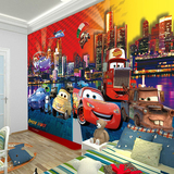 大型壁画 卡通汽车总动员主题 卧室床头3D立体儿童房背景墙纸壁纸
