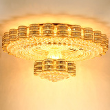 豪华水晶灯led黄色灯具卧室灯1.2 1.5 1.8米别墅新款时尚客厅灯