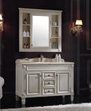 欧式浴室柜落地仿古卫浴柜橡木实木大理石组合美式现货洗手台