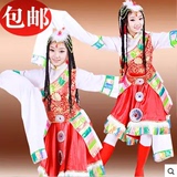 新款藏族舞蹈演出服装水袖服装女儿童表演服饰成人民族舞服饰包邮