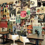咖啡奶茶餐厅背景壁纸大型复古怀旧海报报纸壁画壁纸电影主题墙纸