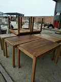 定制老榆木漫咖啡桌子4人桌咖啡厅餐馆实木餐桌椅长方形复古做旧